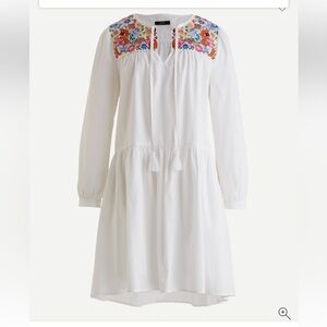 NWOT - J Crew Cotton Poplin Dress w Market Embroidery - Sold Out!! - Size XS